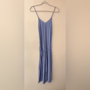 Aerie Light Blue Wide Leg Jumpsuit, Tie Waist, size XS EUC